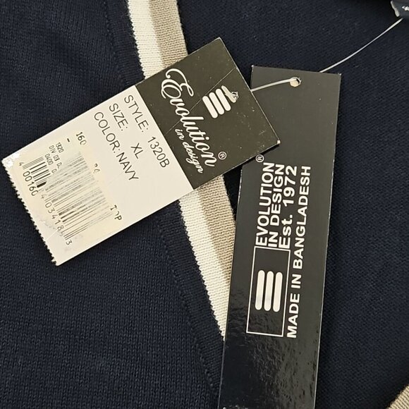 Evolution in Design Men's XL Button-Up Cardigan Navy Blue Long Sleeve NWT NEW - Picture 6 of 15